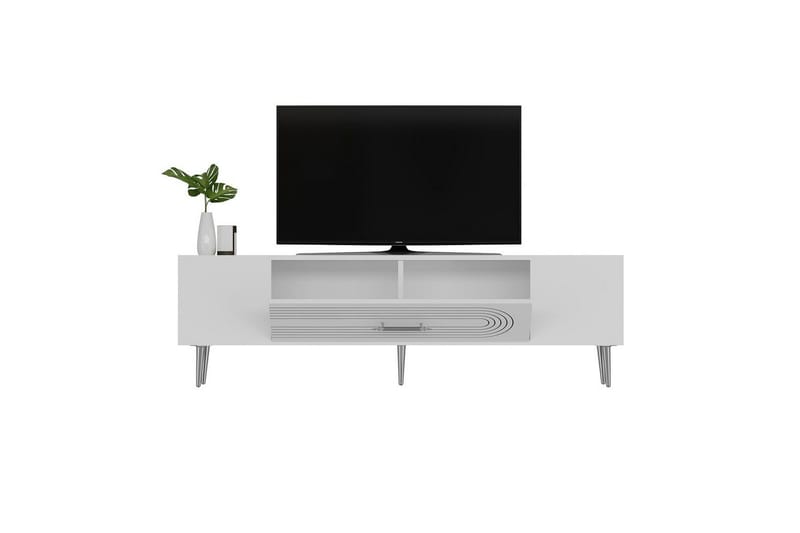 Drova Tv-bänk 150 cm - Vit/Silver - Möbler - Tv möbel & mediamöbel - TV bänk & mediabänk