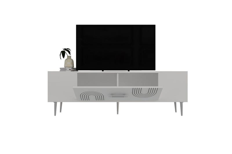 Drova Tv-bänk 150 cm - Vit/Silver - Möbler - Tv möbel & mediamöbel - TV bänk & mediabänk