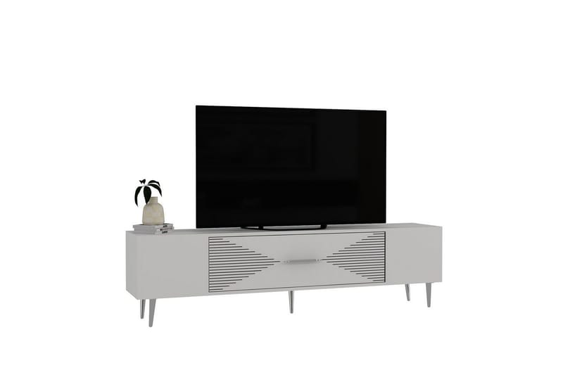 Drova Tv-bänk 150 cm - Vit/Silver - Möbler - Tv möbel & mediamöbel - TV bänk & mediabänk