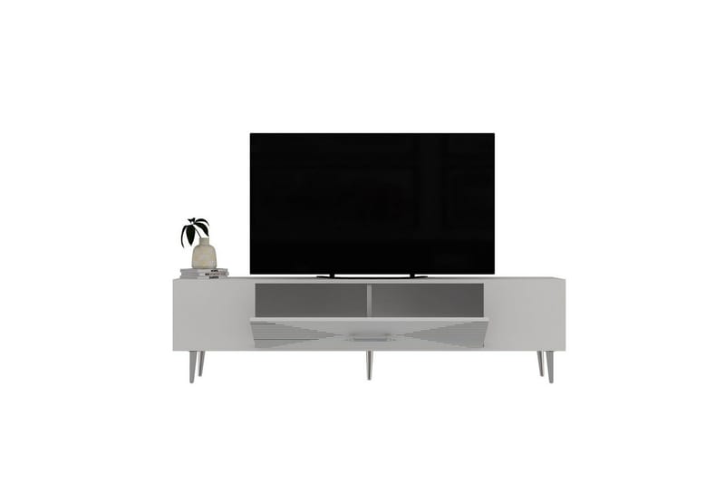 Drova Tv-bänk 150 cm - Vit/Silver - Möbler - Tv möbel & mediamöbel - TV bänk & mediabänk