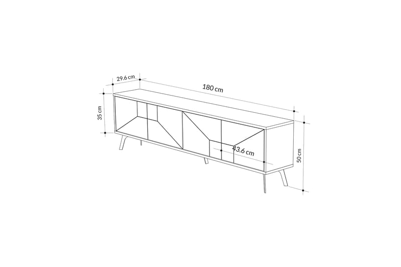 Dune Tv-bänk 180x29,6 cm Brun - Hanah Home - Möbler - Tv möbel & mediamöbel - TV bänk & mediabänk