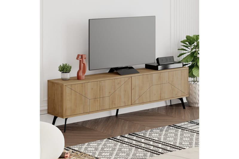 Dune Tv-bänk 180x29,6 cm Brun - Hanah Home - Möbler - Tv möbel & mediamöbel - TV bänk & mediabänk