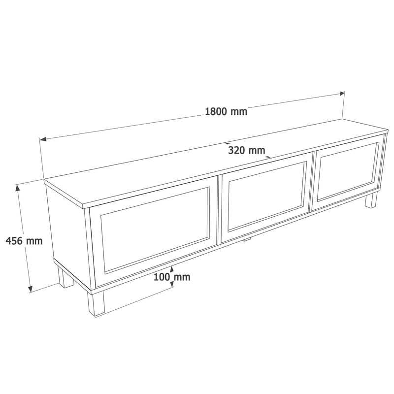 Dune TV-bänk 180x45,6x32 cm - Ek - Möbler - Tv möbel & mediamöbel - TV bänk & mediabänk