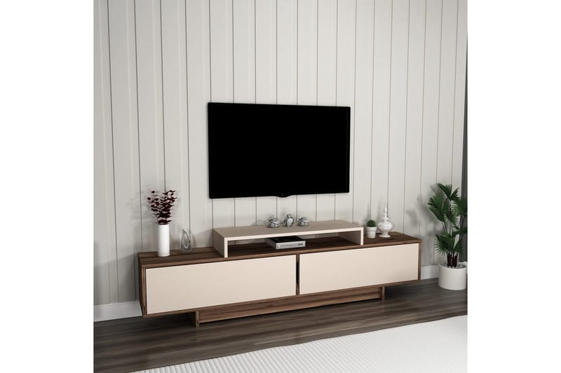 Durros Tv-bänk 180 cm - Valnöt/Beige - Möbler - Tv möbel & mediamöbel - TV bänk & mediabänk