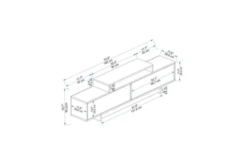 Durros Tv-bänk 180 cm - Valnöt/Beige - Möbler - Tv möbel & mediamöbel - TV bänk & mediabänk