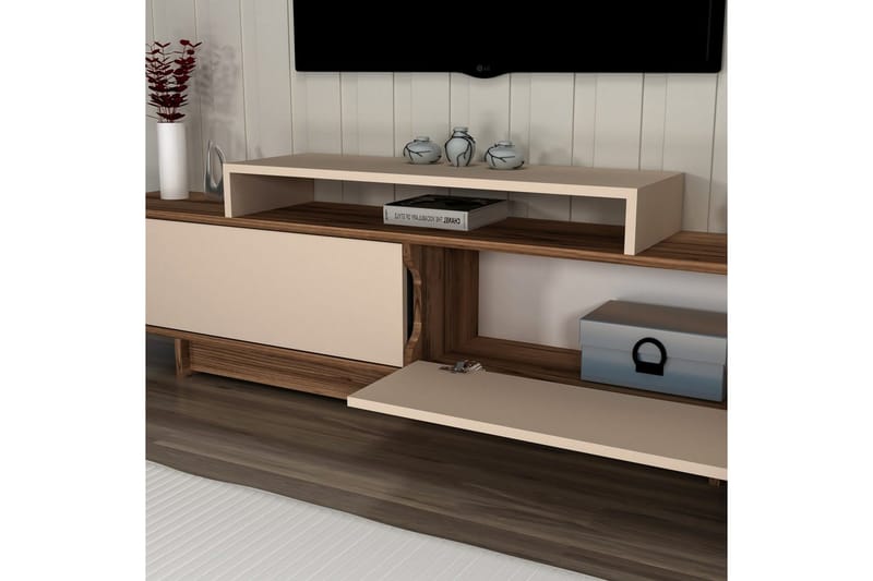 Durros Tv-bänk 180 cm - Valnöt/Beige - Möbler - Tv möbel & mediamöbel - TV bänk & mediabänk