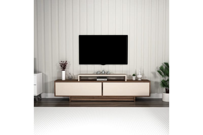 Durros Tv-bänk 180 cm - Valnöt/Beige - Möbler - Tv möbel & mediamöbel - TV bänk & mediabänk