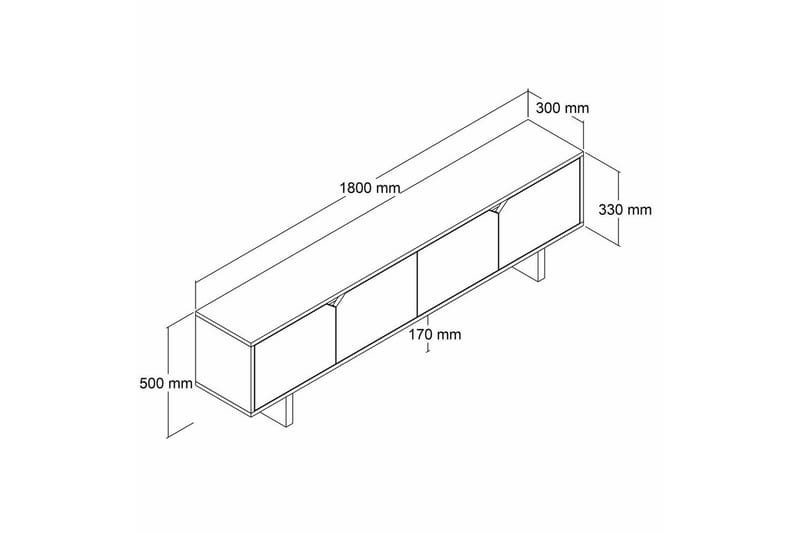 Edrion Tv-bänk 180 cm - Beige - Möbler - Tv möbel & mediamöbel - TV bänk & mediabänk