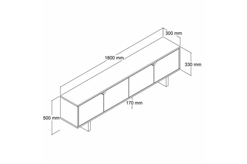 Edrion Tv-bänk 180 cm - Travertine - Möbler - Tv möbel & mediamöbel - TV bänk & mediabänk