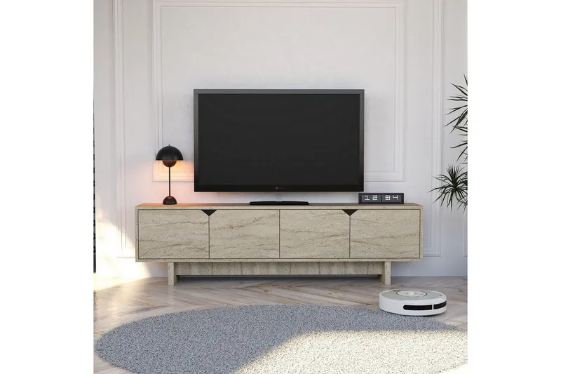 Edrion Tv-bänk 180 cm - Travertine - Möbler - Tv möbel & mediamöbel - TV bänk & mediabänk