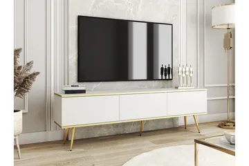 Edson Golvstående TV Bänk 175 cm med Förvaring i Målat Trä - Vit - Möbler - Tv möbel & mediamöbel - TV bänk & mediabänk