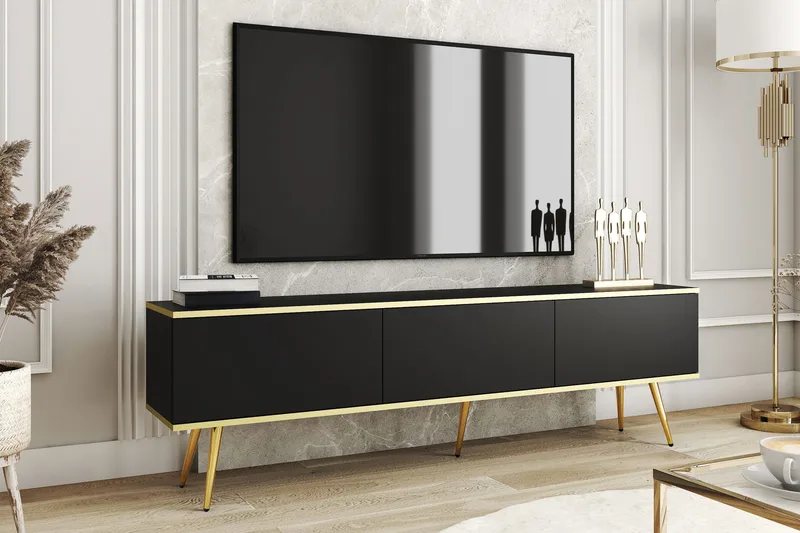 Edson Tv-bänk 175 cm - Svart - Möbler - Tv möbel & mediamöbel - TV bänk & mediabänk