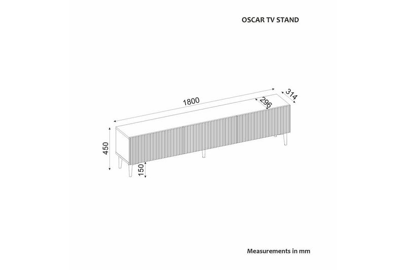 Elith Tv-bänk 180 cm - Antracit - Möbler - Tv möbel & mediamöbel - TV bänk & mediabänk