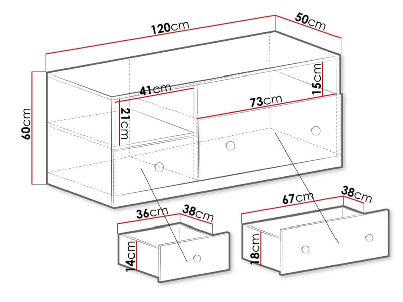 Elvaren Golvstående Tv-bänk 120 cm med Förvaring i Målat Trä - Vit - Möbler - Tv möbel & mediamöbel - TV bänk & mediabänk
