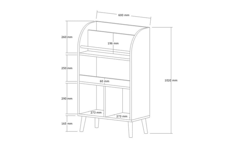 Elyric Bokhylla 60 cm - Ek - Förvaring - Hylla - Bokhylla
