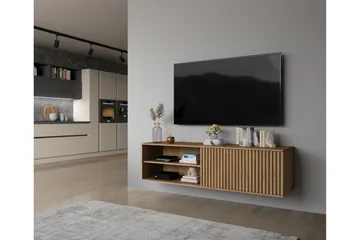 Entsian Vägghängd TV-bänk 40 cm med Förvaring i Ek - Brun - Möbler - Tv möbel & mediamöbel - TV bänk & mediabänk