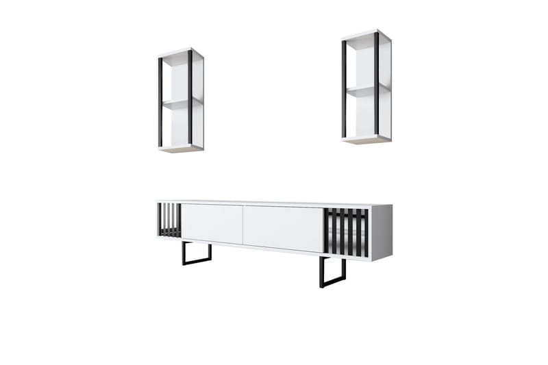 Erdem Tv-bänk 180 cm, Vit/Svart