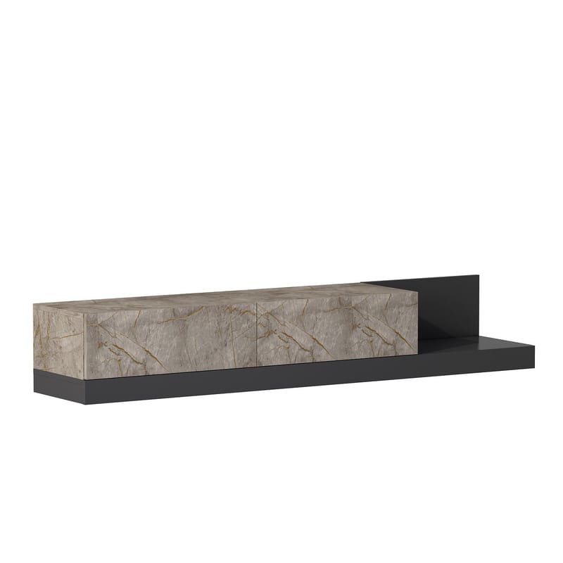 Ervold TV-bänk 180x30x37 cm - Gordion Marble och Anthracite - Möbler - Tv möbel & mediamöbel - TV bänk & mediabänk