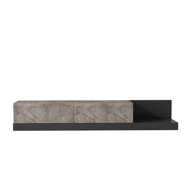 Ervold TV-bänk 180x30x37 cm - Gordion Marble och Anthracite - Möbler - Tv möbel & mediamöbel - TV bänk & mediabänk