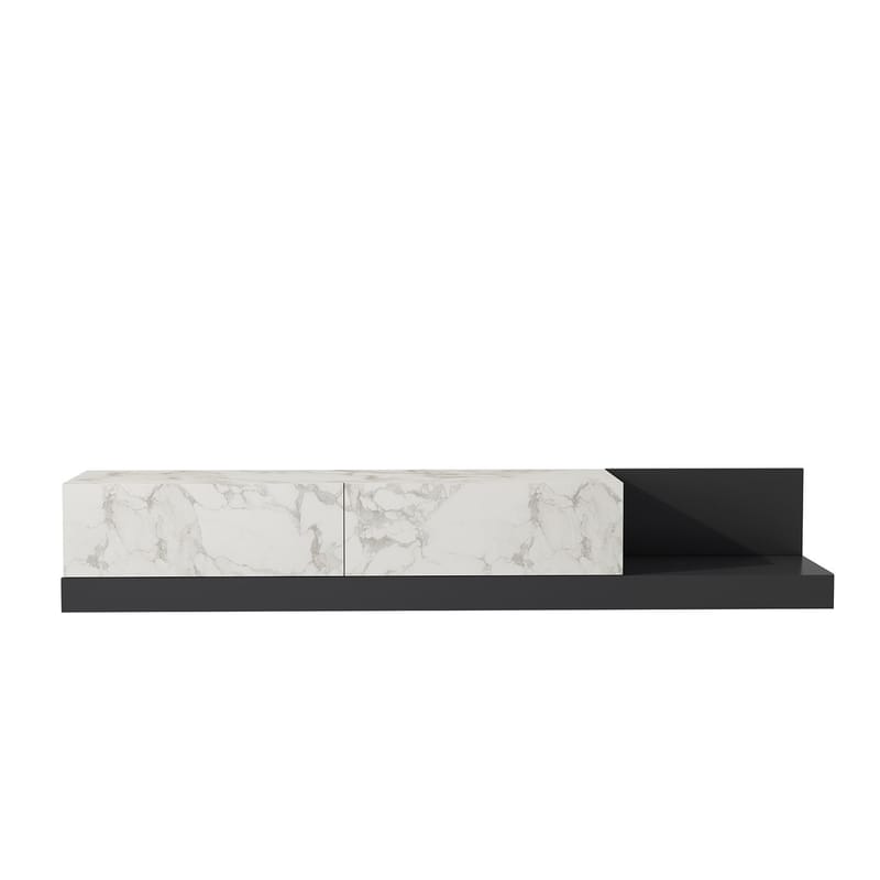 Ervold TV-bänk 180x30x37 cm - Marmo Marble och antracit - Möbler - Tv möbel & mediamöbel - TV bänk & mediabänk