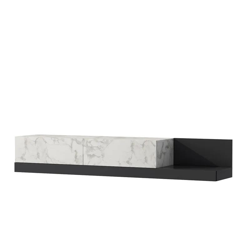 Ervold TV-bänk 180x30x37 cm, Marmo Marble och antracit