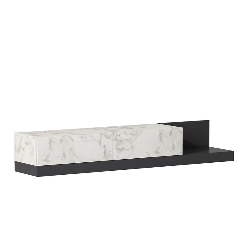 Ervold TV-bänk 180x30x37 cm - Marmo Marble och antracit - Möbler - Tv möbel & mediamöbel - TV bänk & mediabänk