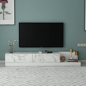 Ervold TV-bänk 180x30x37 cm - Marmo Marble och vitt - Möbler - Tv möbel & mediamöbel - TV bänk & mediabänk