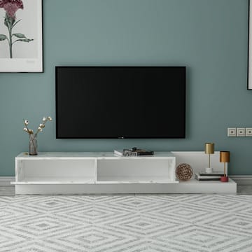 Ervold TV-bänk 180x30x37 cm - Marmo Marble och vitt - Möbler - Tv möbel & mediamöbel - TV bänk & mediabänk