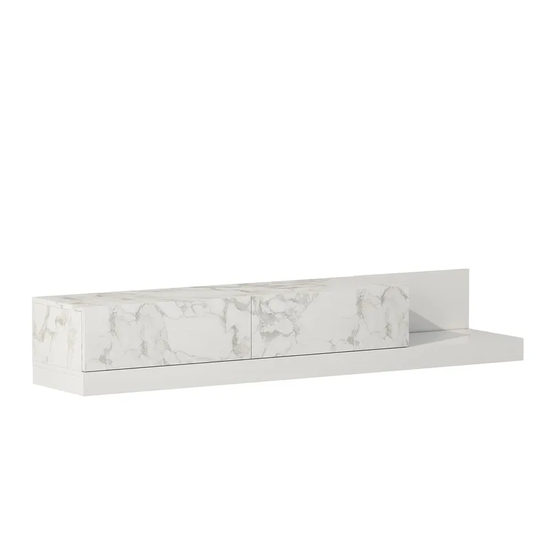 Ervold TV-bänk 180x30x37 cm - Marmo Marble och vitt - Möbler - Tv möbel & mediamöbel - TV bänk & mediabänk