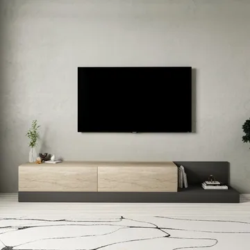 Ervold TV-bänk 180x30x37 cm - Travertin/Antracit - Möbler - Tv möbel & mediamöbel - TV bänk & mediabänk