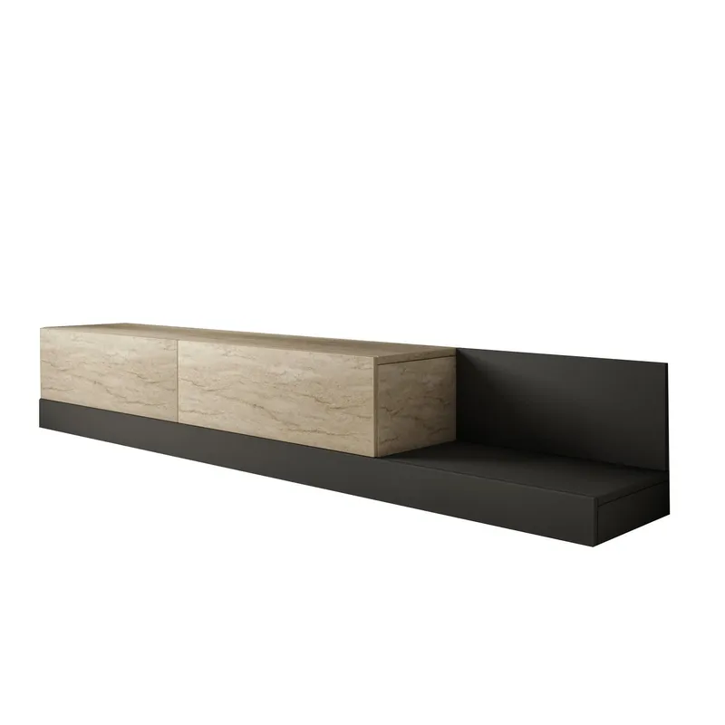Ervold TV-bänk 180x30x37 cm, Travertin/Antracit