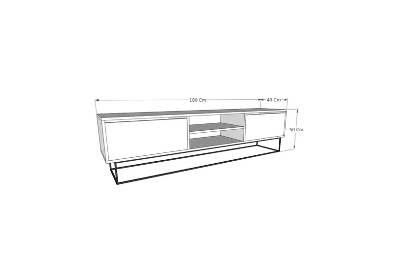 Escape Tv-bänk 180 cm - Svart/Marmor - Möbler - Tv möbel & mediamöbel - TV bänk & mediabänk