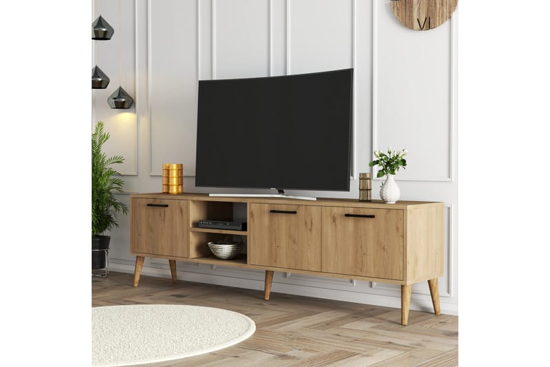 Essexa Tv-bänk 180x35 cm Brun - Hanah Home - TV bänk & mediabänk