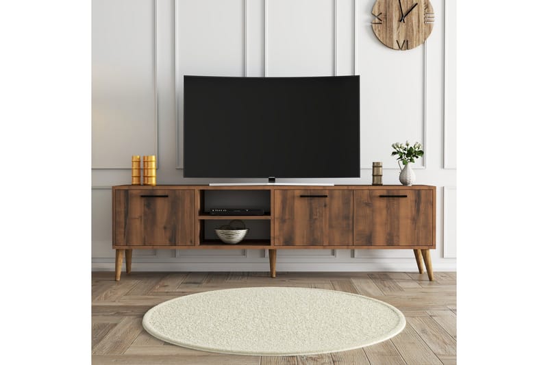 Essexa Tv-bänk 180x35 cm Brun - Hanah Home - Möbler - Tv möbel & mediamöbel - TV bänk & mediabänk