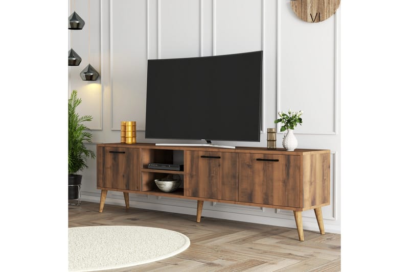 Essexa Tv-bänk 180x35 cm Brun - Hanah Home - TV bänk & mediabänk