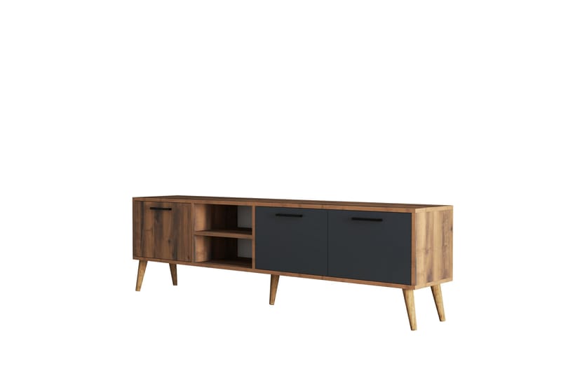 Essexa Tv-bänk 180x35 cm Brun/Svart - Hanah Home - Möbler - Tv möbel & mediamöbel - TV bänk & mediabänk