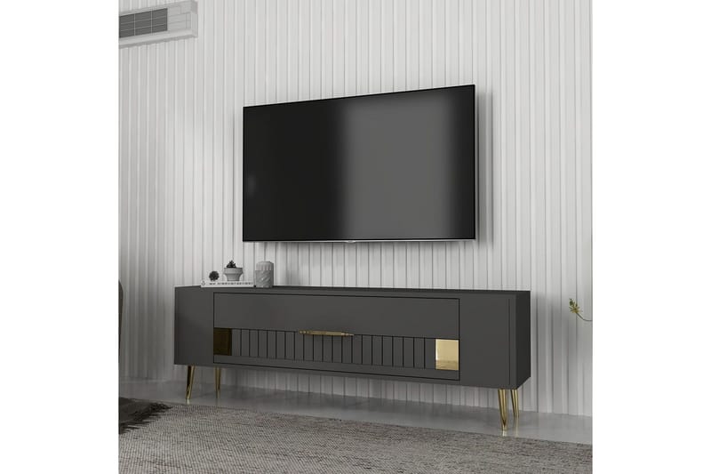 Estel Tv-bänk 120 cm - Antracit/Guld - Möbler - Tv möbel & mediamöbel - TV bänk & mediabänk