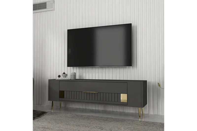 Estel Tv-bänk 120 cm - Antracit/Guld - Möbler - Tv möbel & mediamöbel - TV bänk & mediabänk