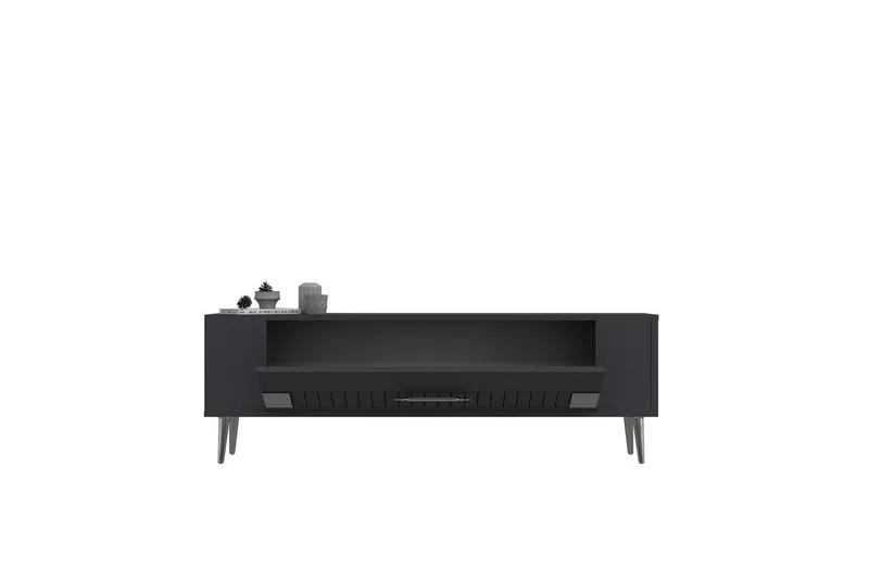 Estel Tv-bänk 120 cm - Antracit/Silver - Möbler - Tv möbel & mediamöbel - TV bänk & mediabänk