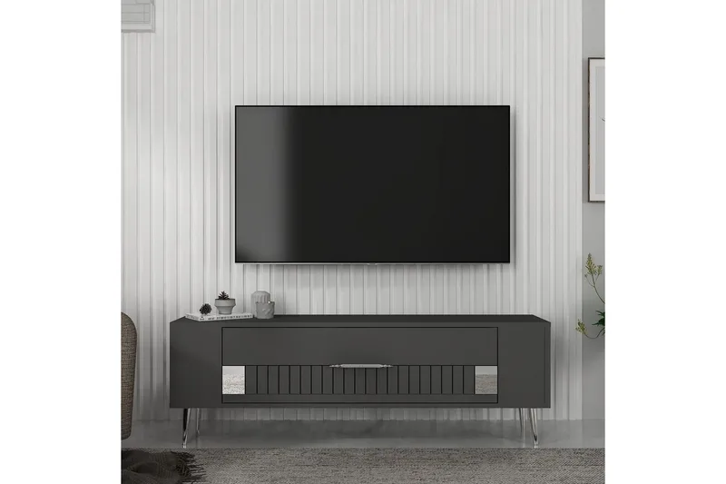Estel Tv-bänk 120 cm - Antracit/Silver - Möbler - Tv möbel & mediamöbel - TV bänk & mediabänk