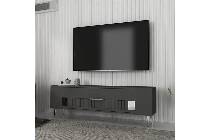 Estel Tv-bänk 120 cm - Antracit/Silver - Möbler - Tv möbel & mediamöbel - TV bänk & mediabänk