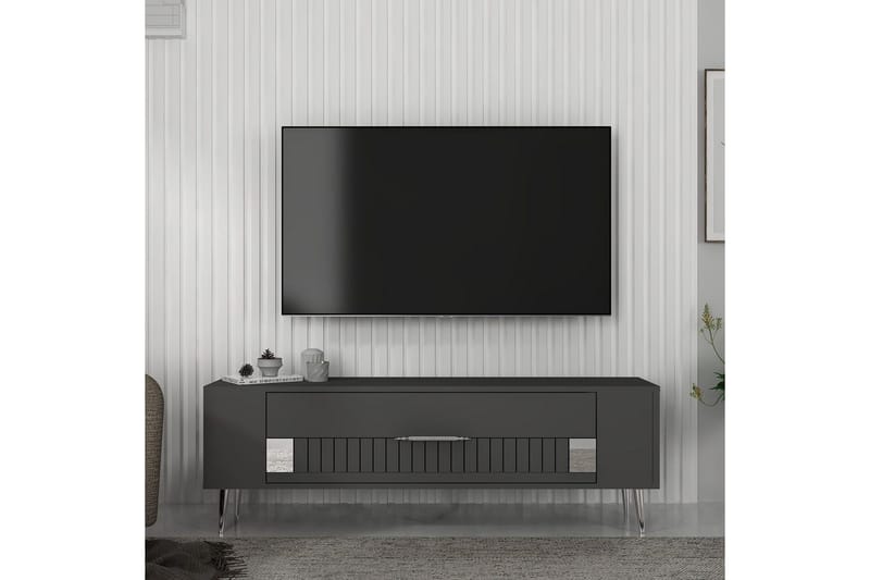 Estel Tv-bänk 120 cm - Antracit/Silver - Möbler - Tv möbel & mediamöbel - TV bänk & mediabänk