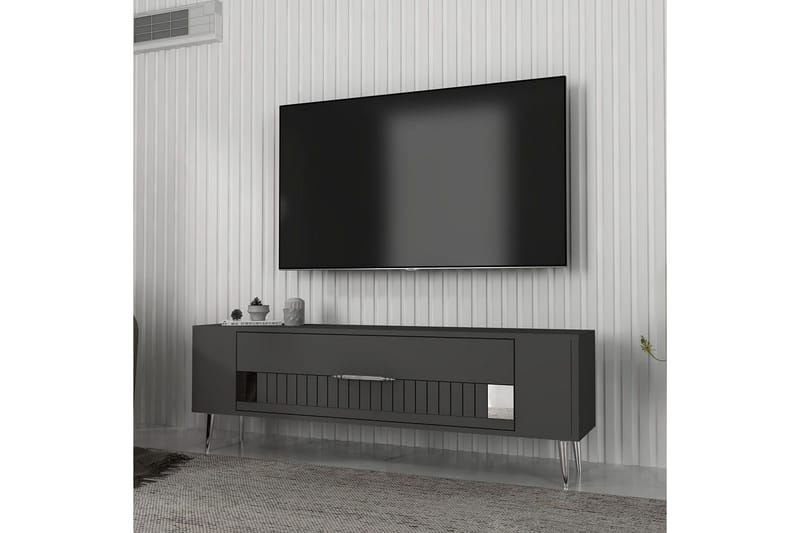 Estel Tv-bänk 120 cm - Antracit/Silver - Möbler - Tv möbel & mediamöbel - TV bänk & mediabänk