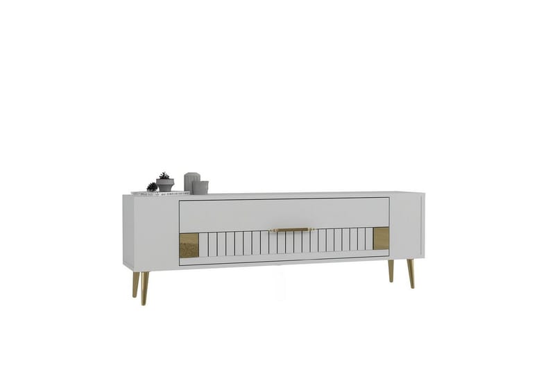Estel Tv-bänk 120 cm - Vit/Guld - Möbler - Tv möbel & mediamöbel - TV bänk & mediabänk