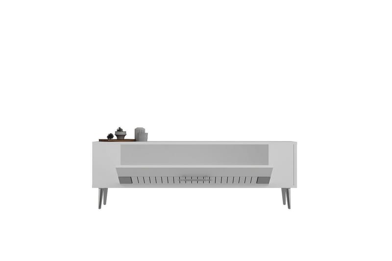 Estel Tv-bänk 120 cm - Vit/Silver - Möbler - Tv möbel & mediamöbel - TV bänk & mediabänk