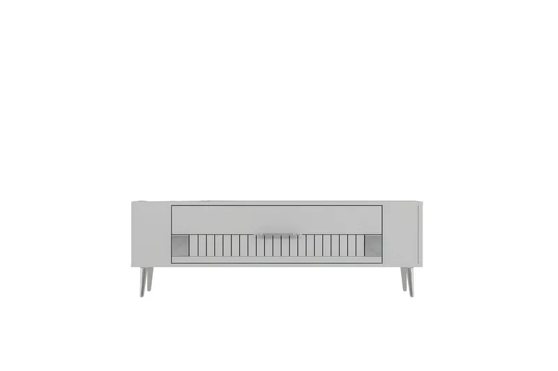 Estel Tv-bänk 120 cm - Vit/Silver - Möbler - Tv möbel & mediamöbel - TV bänk & mediabänk
