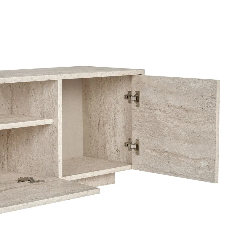 Farvik TV-bänk med Förvaring 180x46x35 cm - Travertin - Möbler - Tv möbel & mediamöbel - TV bänk & mediabänk