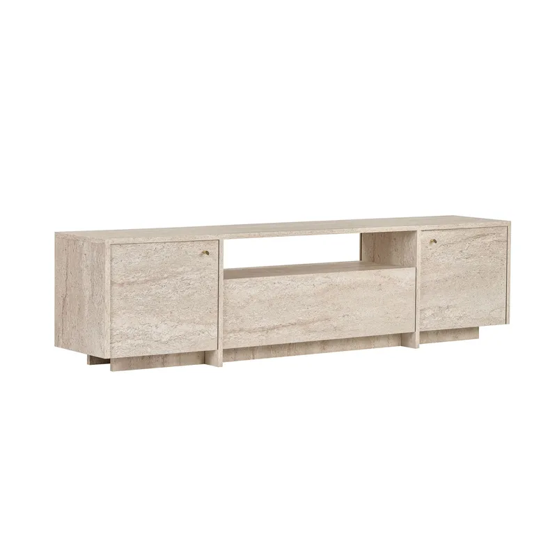 Farvik TV-bänk med Förvaring 180x46x35 cm, Travertin