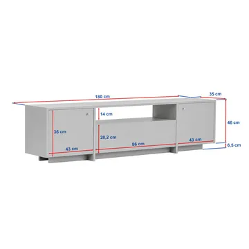 Farvik TV-bänk med Förvaring 180x46x35 cm - Valnöt - Möbler - Tv möbel & mediamöbel - TV bänk & mediabänk