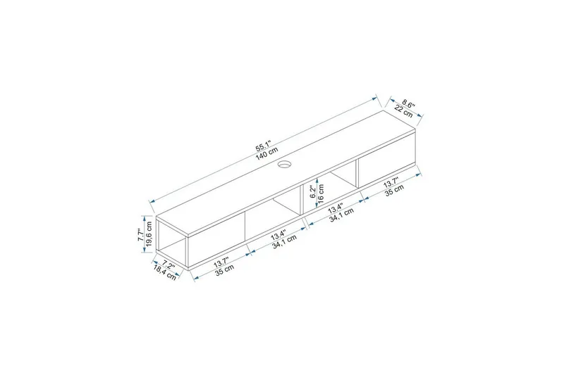 Faval Tv-bänk 140 cm - Valnöt/Antracit - Möbler - Tv möbel & mediamöbel - TV bänk & mediabänk